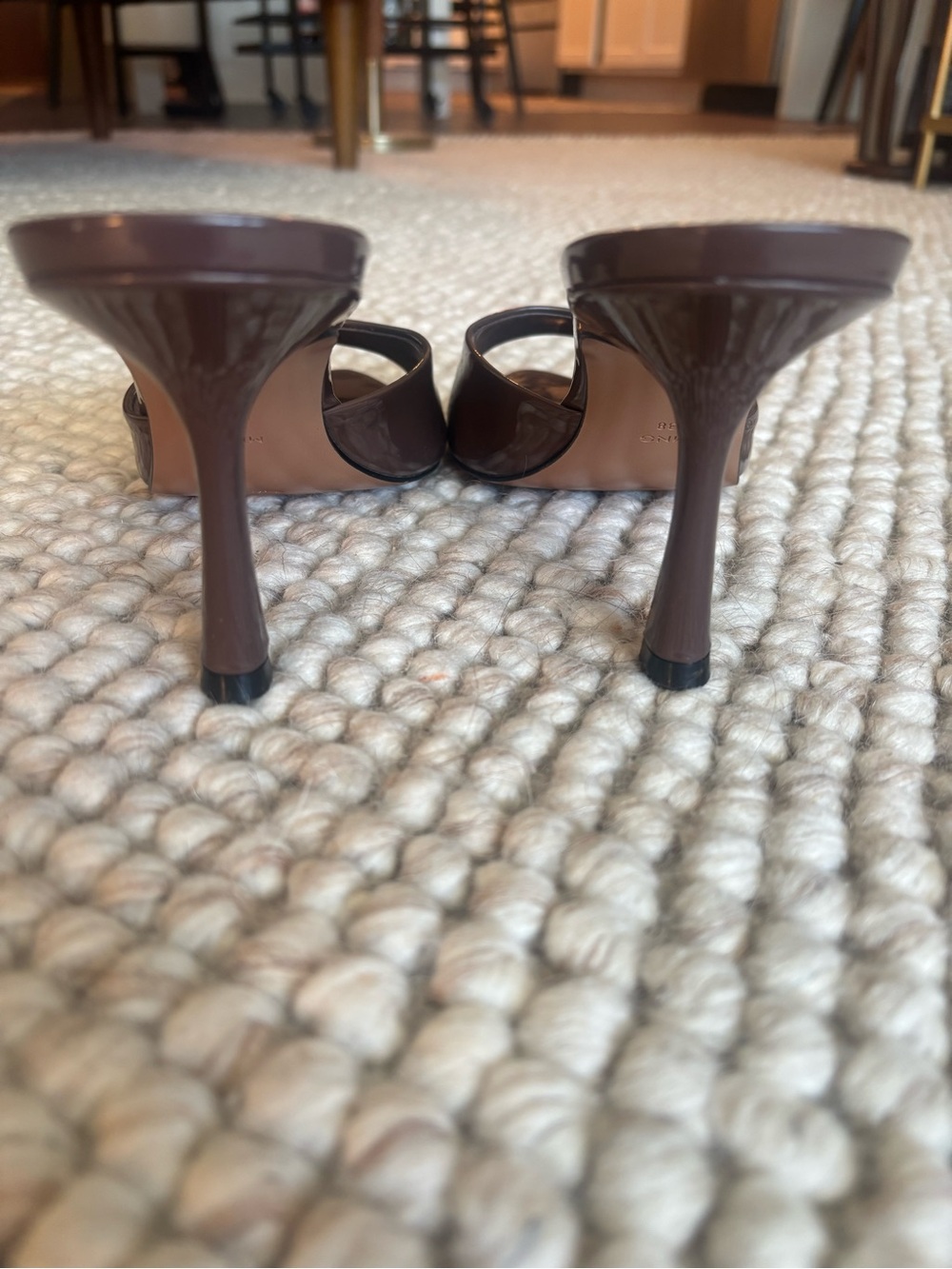 Mango Chocolate Brown Pointed-Heel Slide Sandals - Picture 4 of 5
